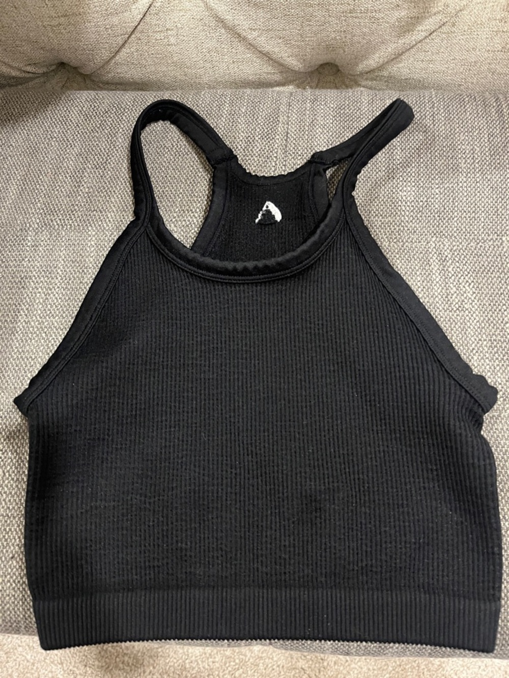 Ribbed Black Racerback Crop Bralette - Women Intimates & Sleepwear